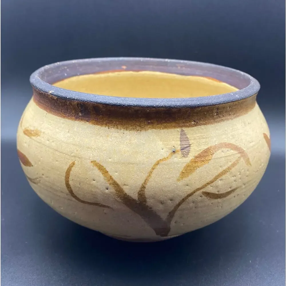 Stoneware Clay Studio Pottery Planter-Signed Boho Southwestern